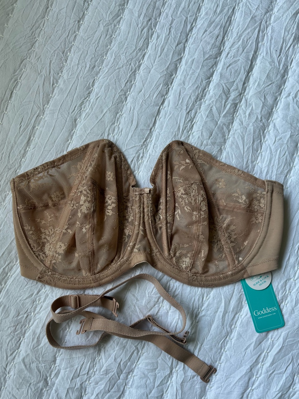 NWT Goddess Verity Nude Strapless Lace Underwire Bra